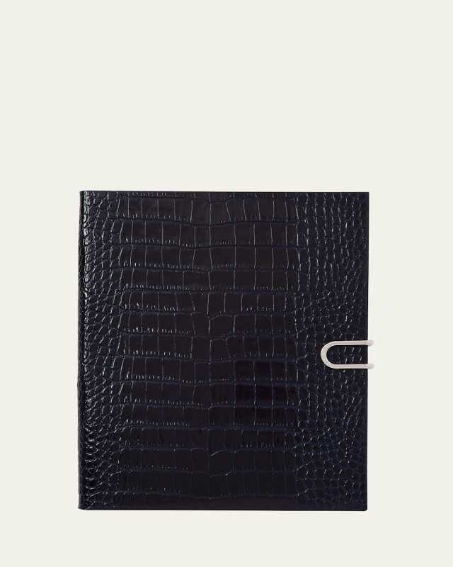 Portobello 2026 Weekly Vertical Agenda in Mara Croc-Embossed Leather